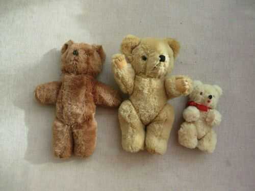 3 Antique Bears The 3 Bears 2 are jointed and a mohair type fabric Need a home