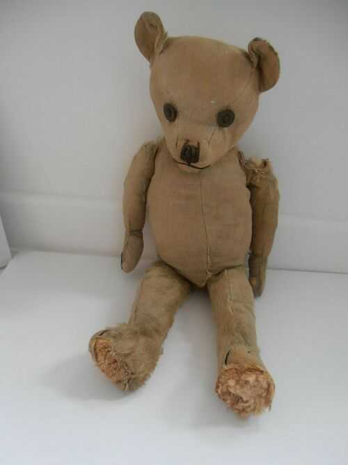OLD VINTAGE WELL LOVED JOINTED MOHAIR ENGLISH TEDDY BEAR 20