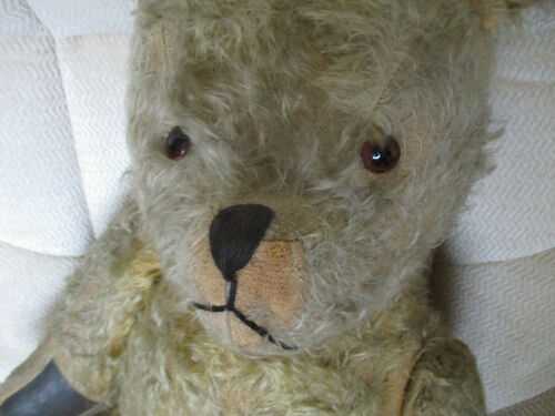 VINTAGE 1950s LARGE POSS BING TEDDY BEAR STRAW FILLED WITH HUMP