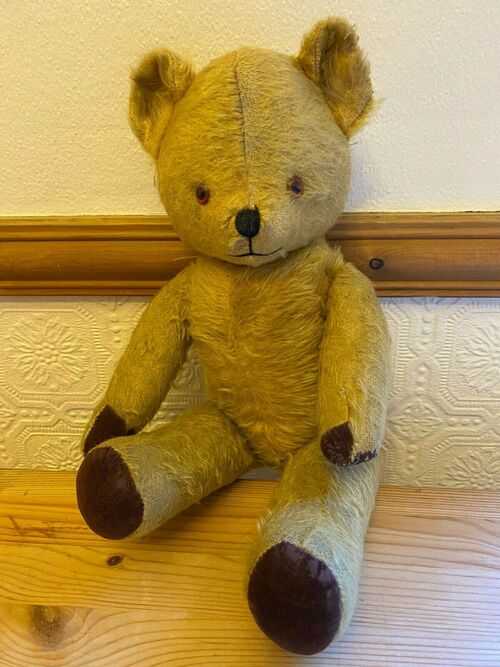 Vintage 1950's Pedigree Mohair Golden Jointed Teddy Bear - 17  / 44cm tall