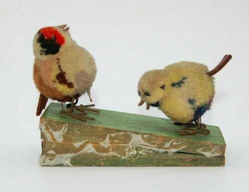 Very Rare Vintage Steiff Pom Pom Zwitscherpaar Birds Wool Miniature~Teddy Bear