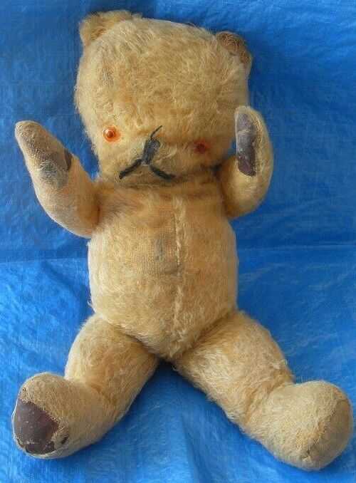 VINTAGE 1950's HAIRY TEDDY BEAR - REASONABLE WELL LOVED CONDITION