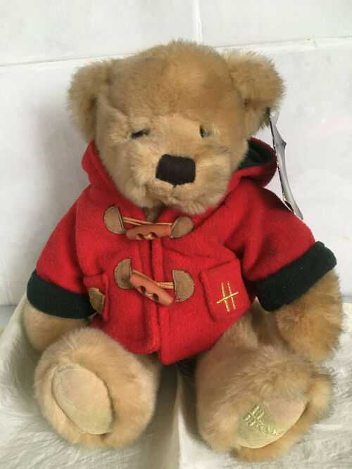 Harrods Teddy Bear 2003 Edition Red Duffle Coat Original Tags Very Collectible