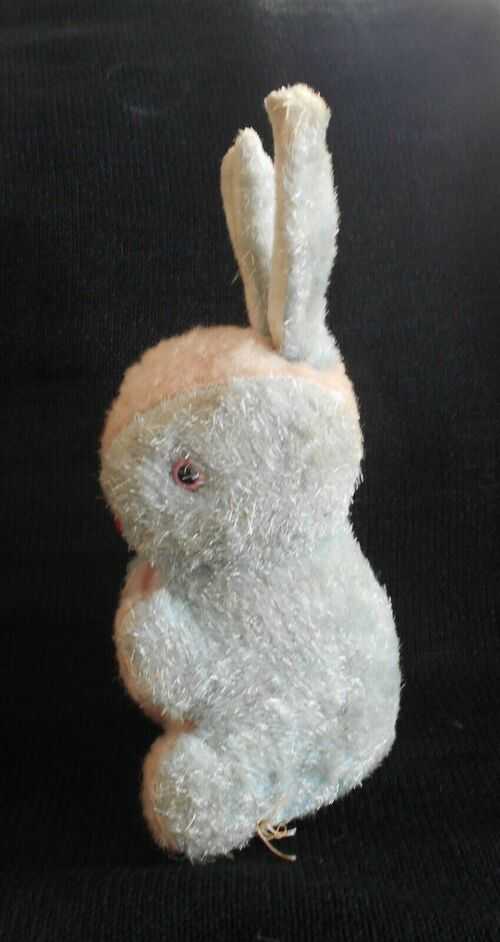 Vintage Blue and Pink Bunny Rabbit with Pink Eyes, Japan c1950s - Teddy Bears