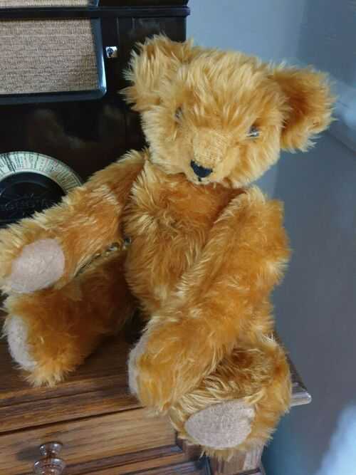 Vintage Teddy Bear with Long Arms, Articulated and Straw Filled - 12  Tall