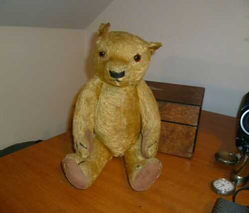 Antique Mohair Jointed Teddy Bear - Working growler mechanism 16  tall.Nice.