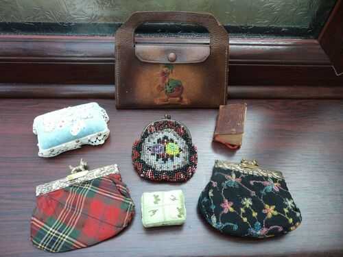 Job lot items for old vintage antique doll/bear miniature purse bible BARGAIN