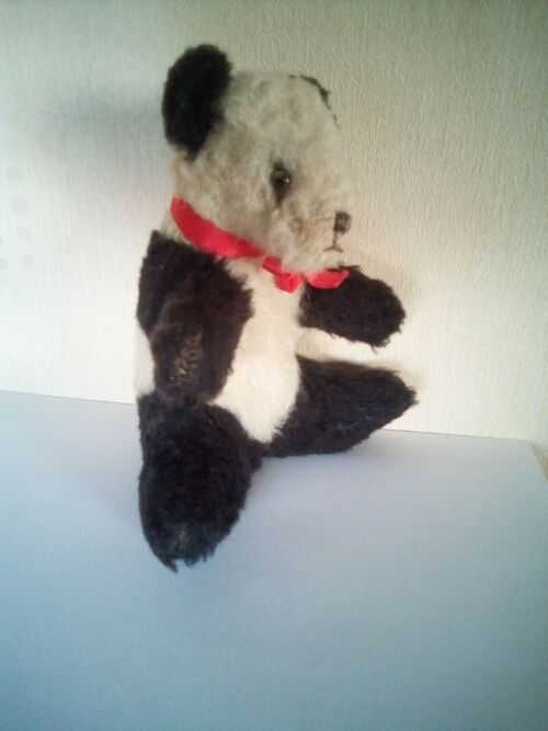 Antique miniature Panda bear, mohair toy teddy teddy bear