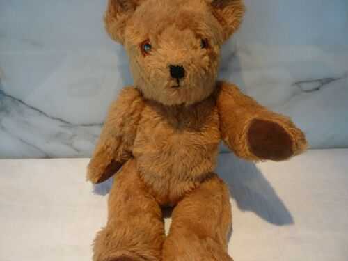 Vintage jointed Teddy Bear Old British Antique Toy maybe Chiltern or Chad Valley