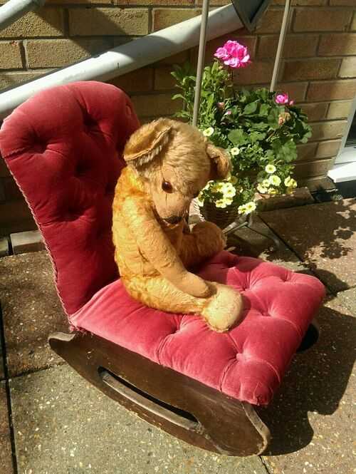Antique Merrythought English loved old jointed mohair teddy bear Approx 1940s