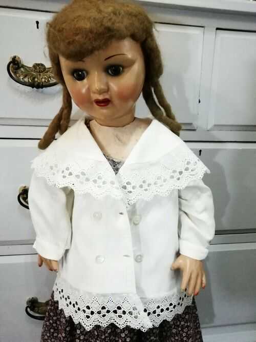 Antique white cotton and lace victorian dolls bears childs jacket