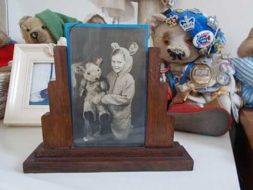Old and Original Teddy Picture in Old Frame