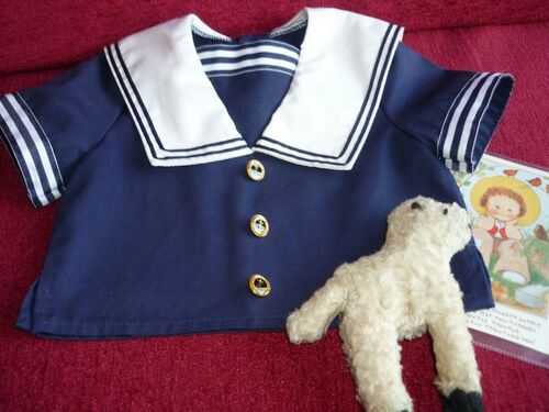 Vintage Bear/Doll Sailor Top Navy and White.