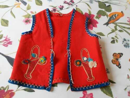 Old/Vintage Red Waistcoat - Tatty but Charming