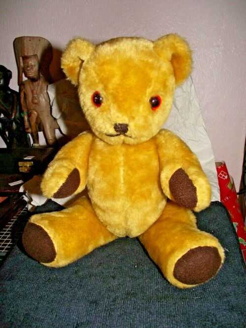 VINTAGE JOINTED TEDDY BEAR 14  TALL