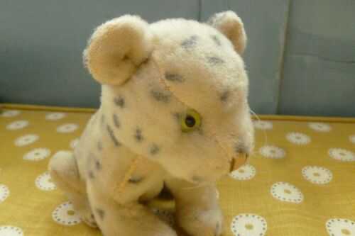 Vintage good quality 1950`s straw filled plush soft toy small leopard cat