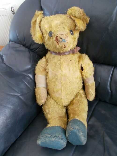 Antique Large TEDDY BEAR - much loved and very battered