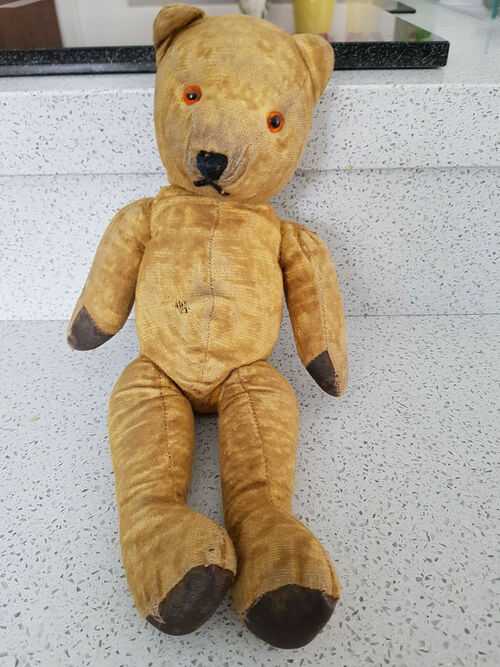 Vintage 1950s Jointed Teddy Bear 14 inches high