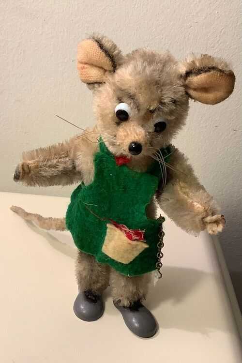 Miniature vintage mohair mouse 12.5cm tall