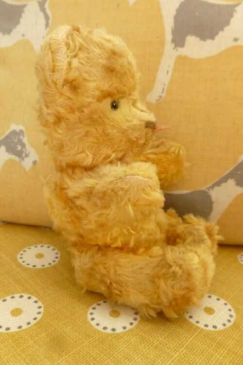 Vintage antique 1950`s or 1960`s small golden jointed teddy bear