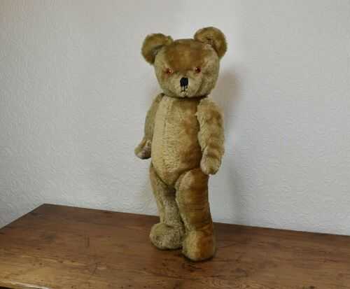 LARGE VINTAGE JOINTED TEDDY BEAR - 24 INCHES