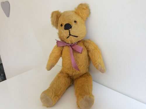 PEDIGREE MOHAIR TEDDY BEAR, Straw Filled, Label Attached