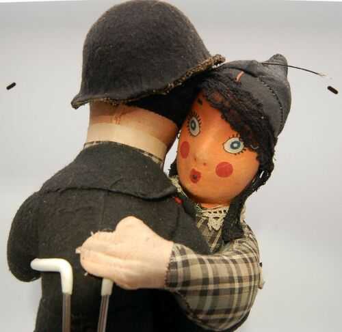 RARE Deans Charlie Chaplin and Auntie Dancing Drolls - Old Antique Doll Teddy Bear