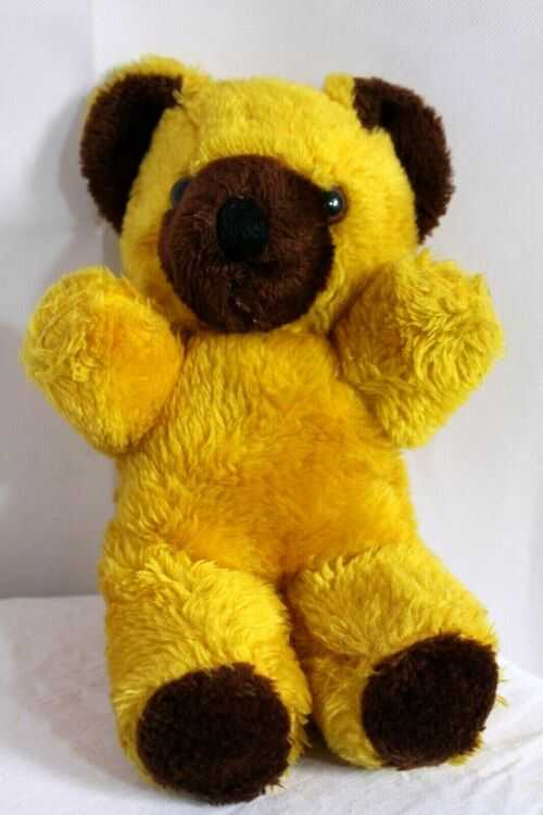 Lovely Happy golden yellow 1970's vintage teddy bear, 11.5 , needs love. cute,
