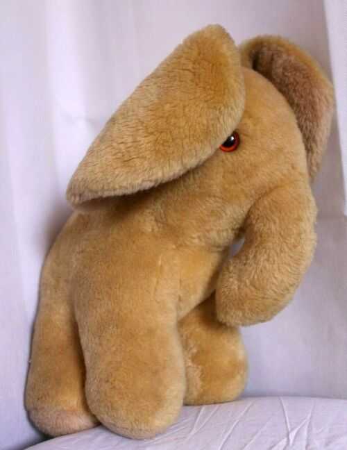 Lovely Vintage 1970's elephant, plush, teddy, cute, made by JULIE DUFF, cuddly.