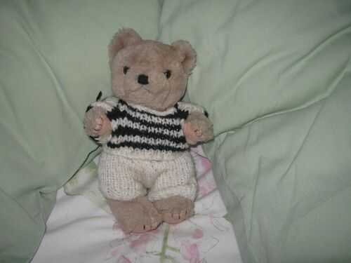 vintage teddy bear with clothes