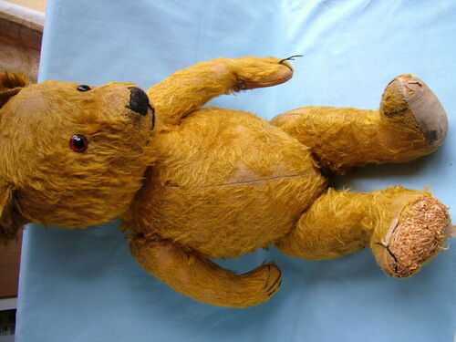 Vintage / Antique jointed classic golden mohair Teddy bear toys dolls / bears