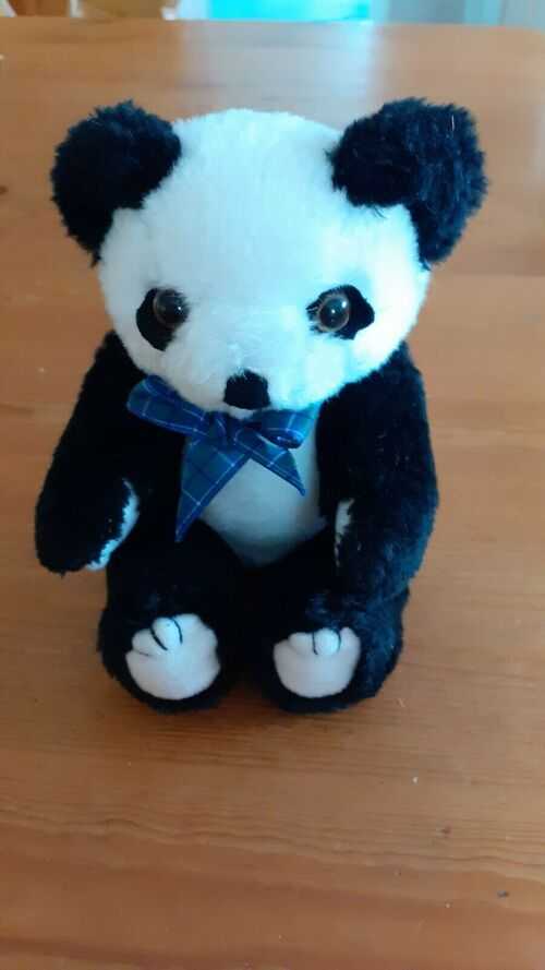 Vintage Jointed Panda Plush Bear Soft Toy Good Condition