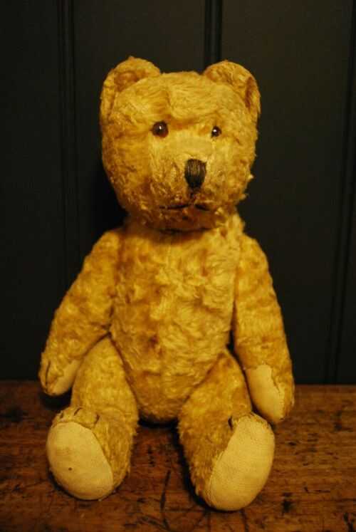 Vintage straw filled Teddy Bear 1930s/40s 'Mr Tonto' 30cm small hump to back