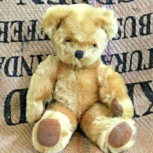 CUTE VINTAGE PEDIGREE MOHAIR TEDDY BEAR IN EXCELLENT ORIGINAL CONDITION-LABEL.