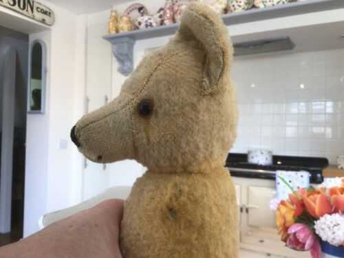 ANTIQUE VINTAGE SAD OLD MOHAIR TOY BEAR FOR REPAIR.
