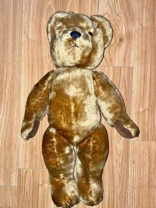 Vintage Teddy Bear With A Bell in Each Ear and Windup Key, Made by Pedigree?