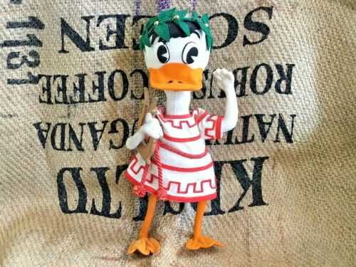 INTERESTING VINTAGE FELT DUCK-WELL MADE-UNUSUAL COSTUME-WIRED LEGS-ARMS SWIVEL