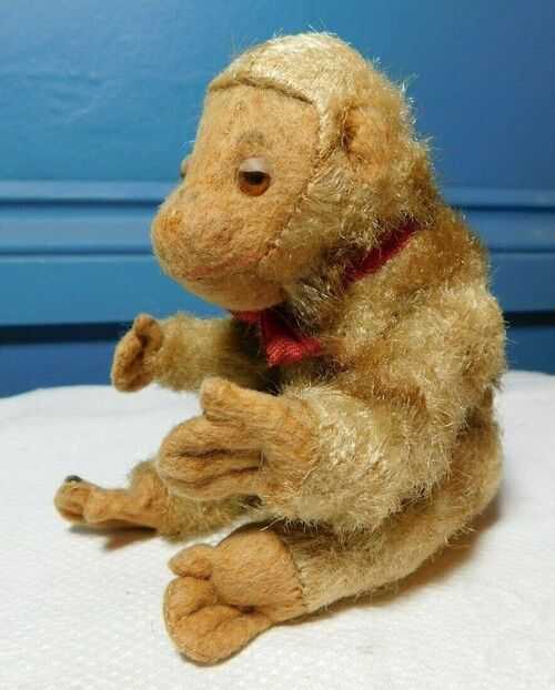 Antique German Miniature Mohair Monkey / Miniature Steiff / Schuco Monkey. 3.25